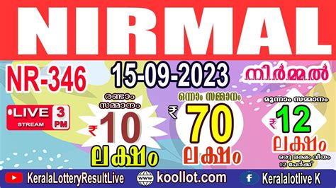 nirmal bhagyakuri|Kerala Lotteries Results: 15.